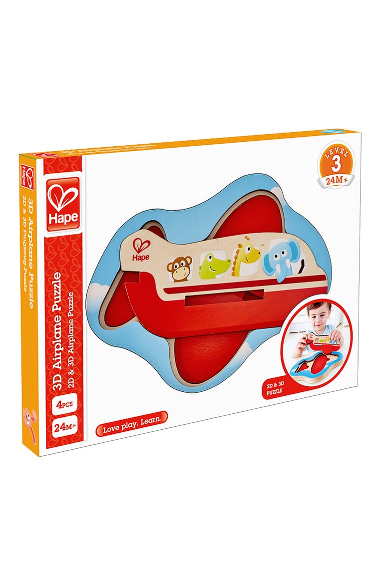Детского развивающая игрушка 3d самолет HAPE разноцветного цвета, арт. E1611_HP | Фото 1 (Нос: Не проставлено; Региональные ограничения белый список (Axapta Mercury): Не проставлено; Игрушки: Игры - развивающие)