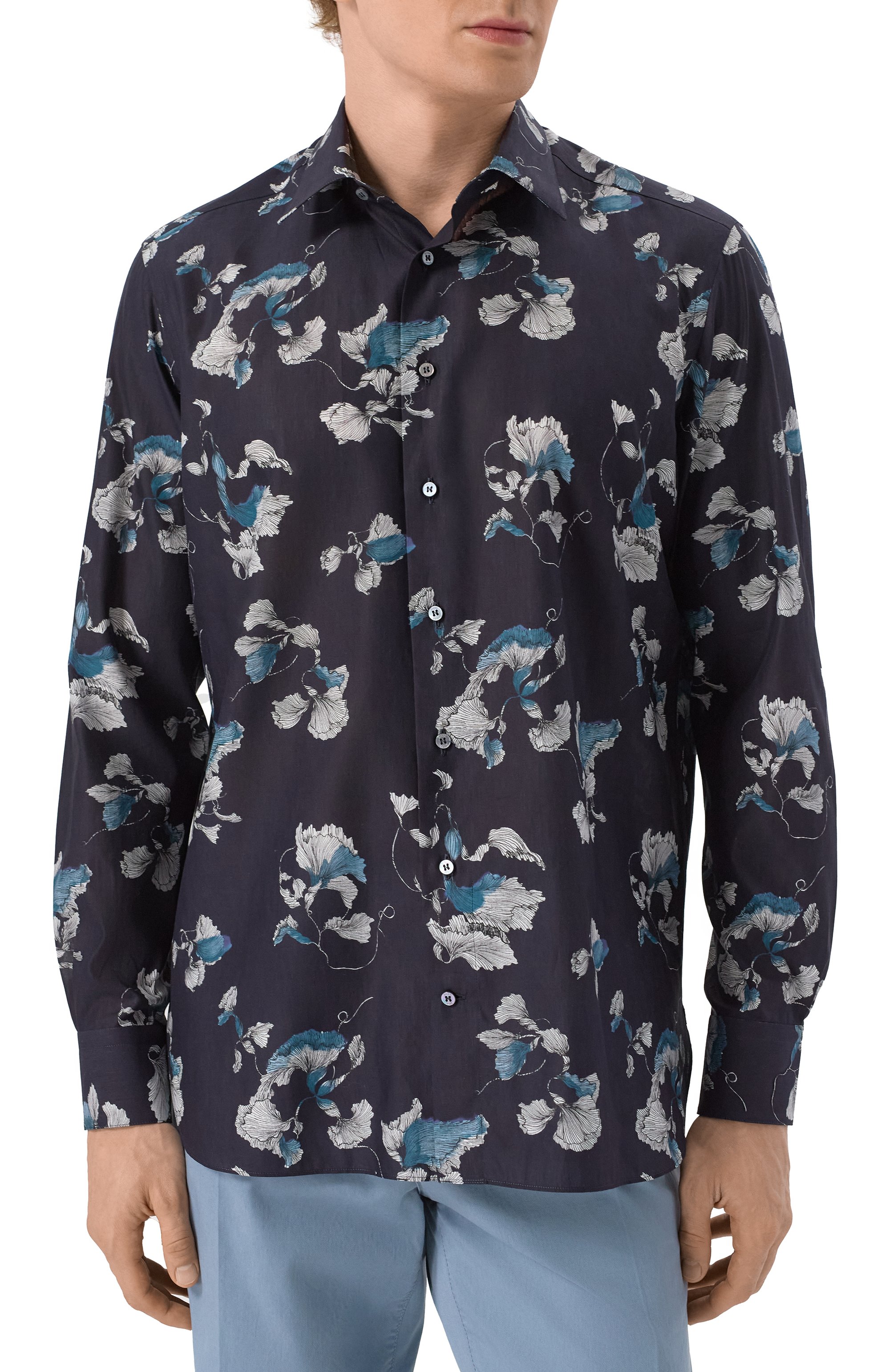 Рубашка изо льна и хлопка ZILLI, арт. SP0I01M085024002F, фото 3