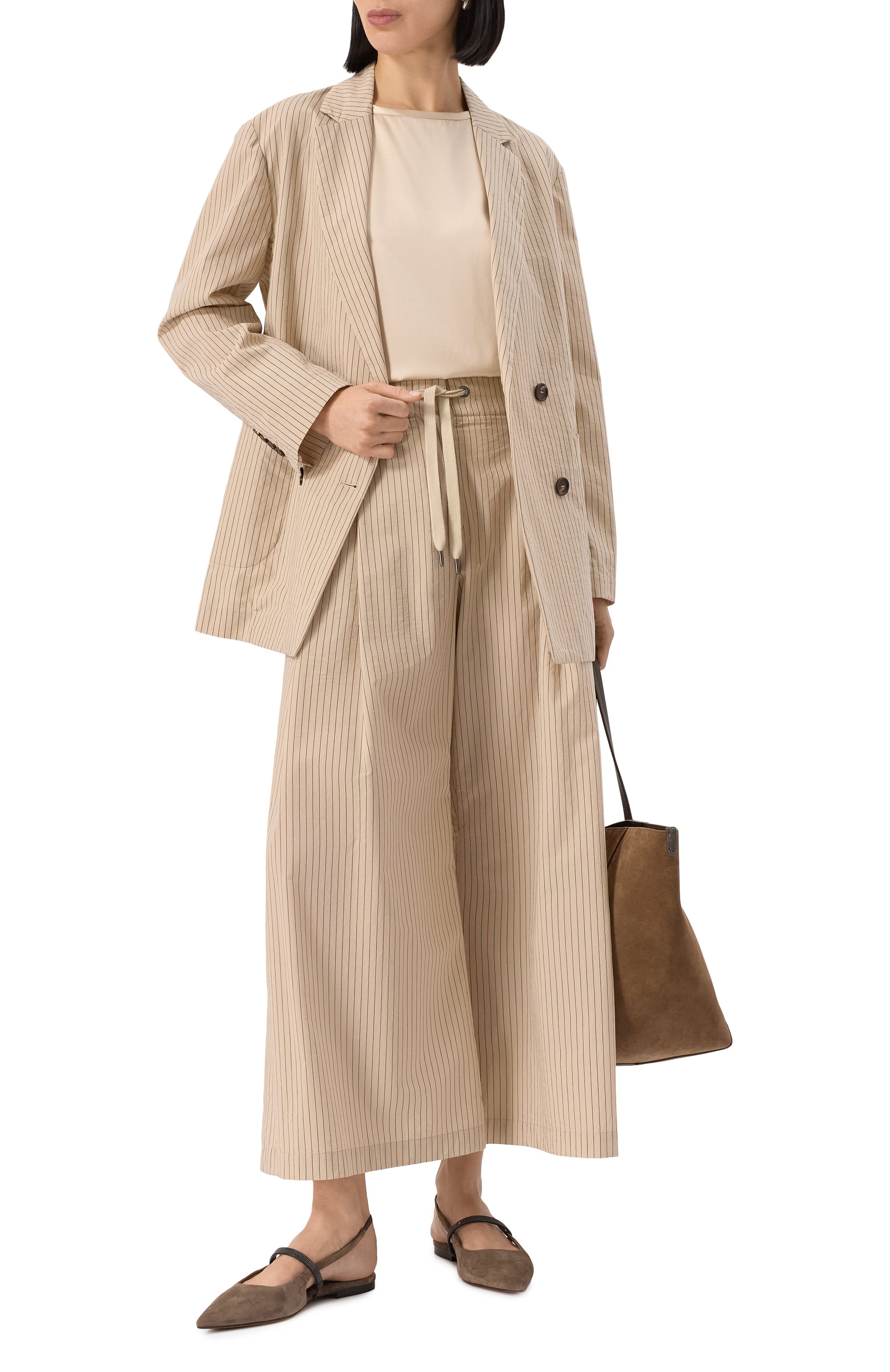 Хлопковые брюки-кюлоты BRUNELLO CUCINELLI, арт. MP782EG789, фото 2