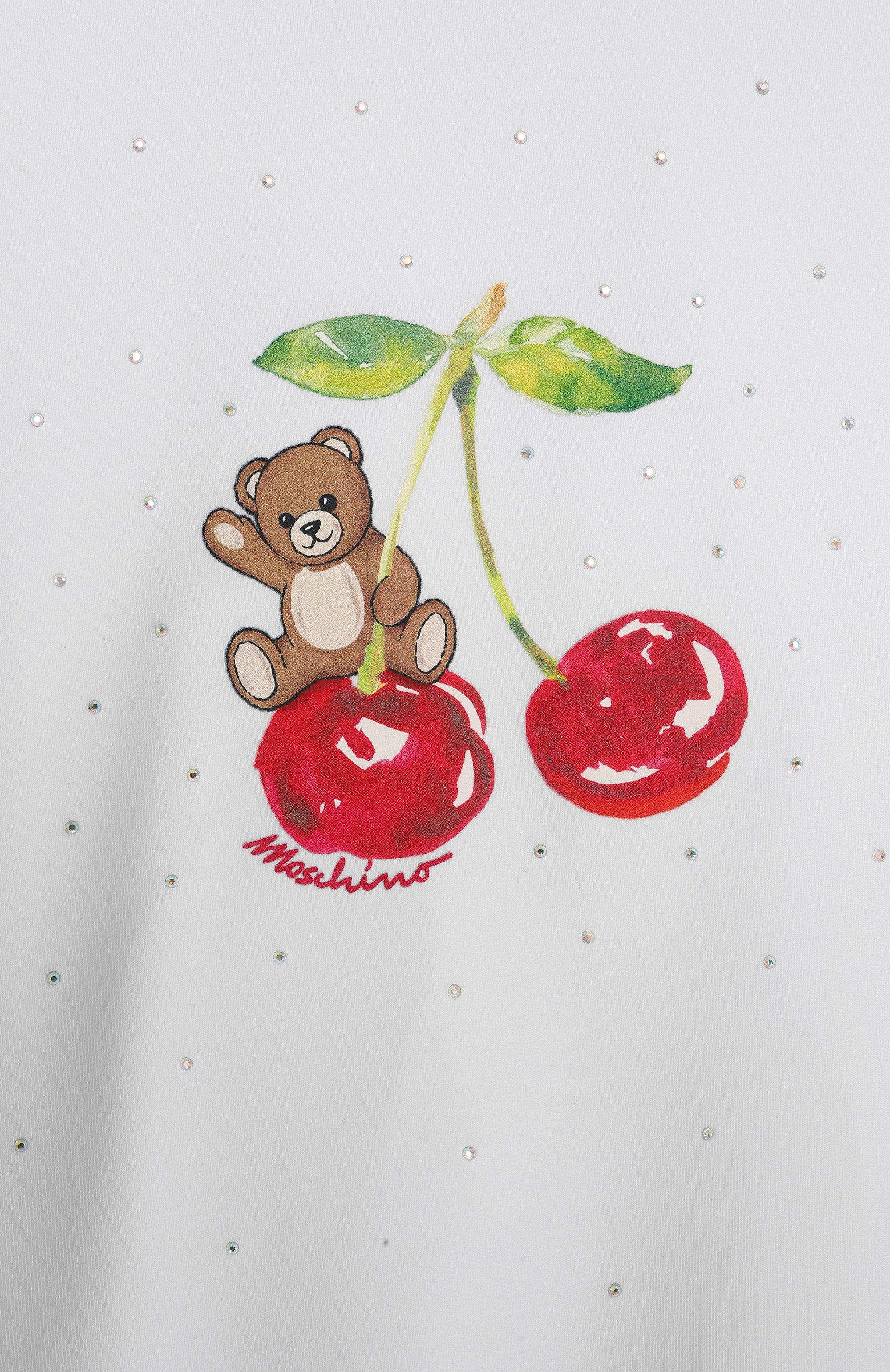 Хлопковый свитшот с отделкой стразами MOSCHINO, арт. HDF060/LDA25, фото 3