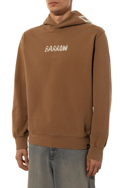 Хлопковое худи BARROW коричневого цвета по цене 20800 руб., арт. F4BWMAHS042, фото 3 Хлопковое худи BARROW, арт. F4BWMAHS042, фото 3