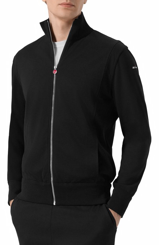 Толстовка из хлопка и шелка Kiton UMKZ02402 Чёрный  UMKZ02402 Фото 3