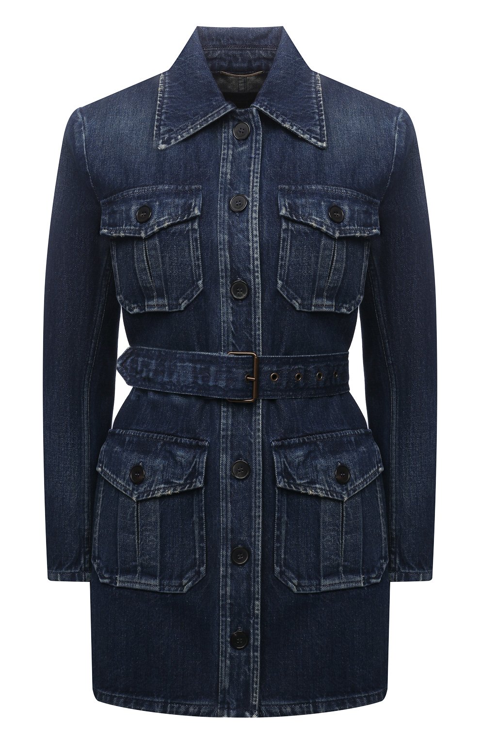 Джинсовая куртка SAINT LAURENT темно-синего цвета по цене 115500 руб., арт. 659619/Y30AD, фото 1 Джинсовая куртка SAINT LAURENT, арт. 659619/Y30AD, фото 1