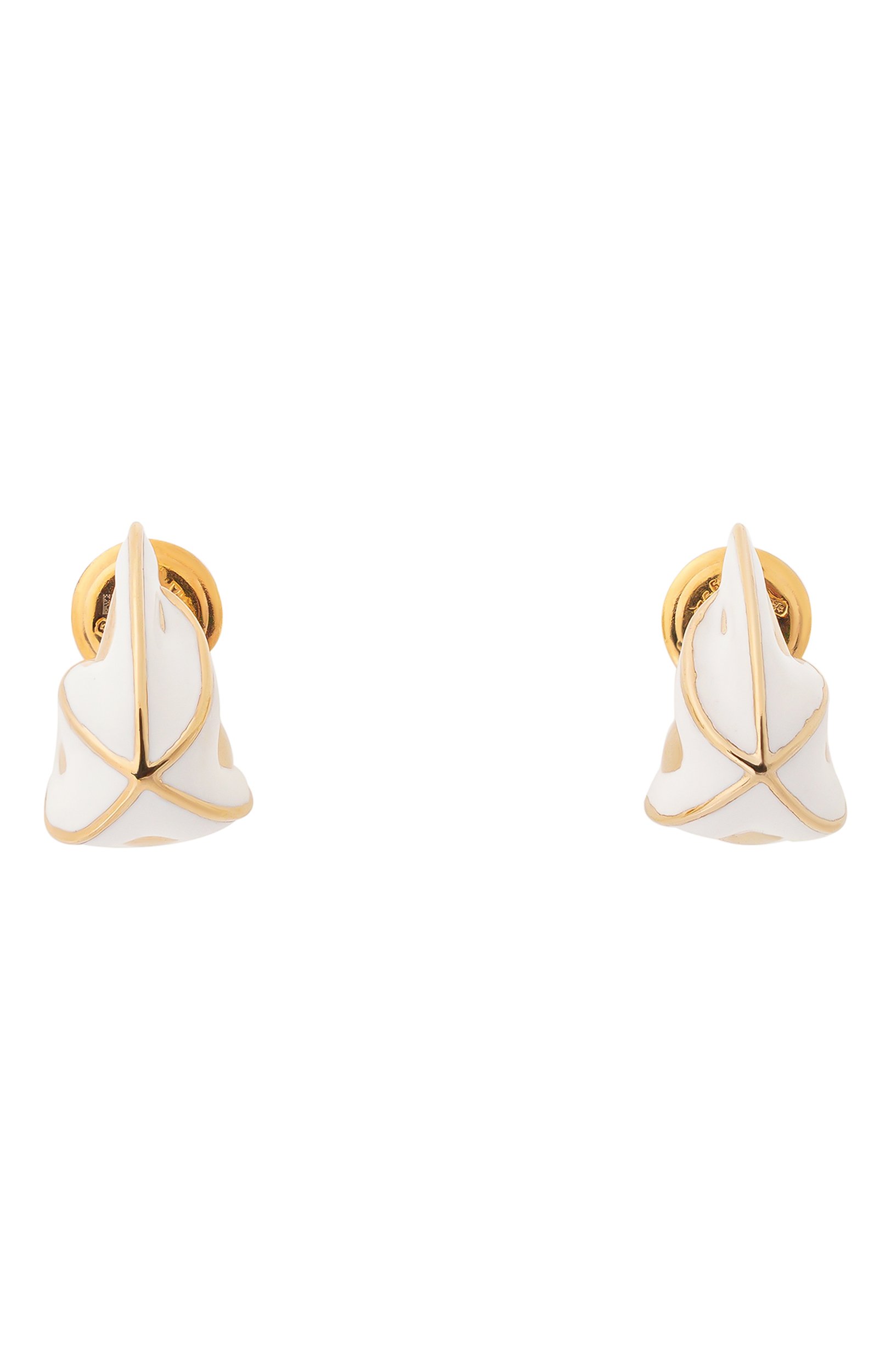 Серьги BOTTEGA VENETA белого цвета по цене 89400 руб., арт. 876592/VAHU4, фото 1 Серьги BOTTEGA VENETA, арт. 876592/VAHU4, фото 1