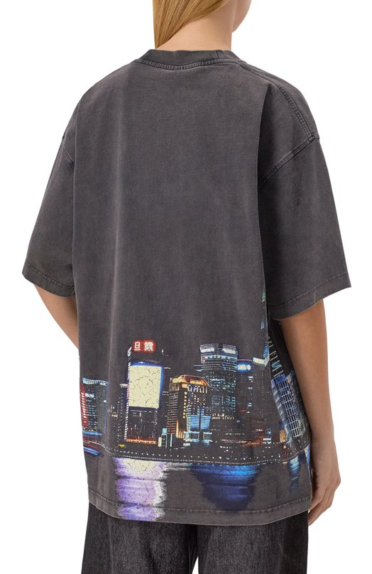 Хлопковая футболка Alexander Wang UCC3251844 Серый  UCC3251844 Фото 4