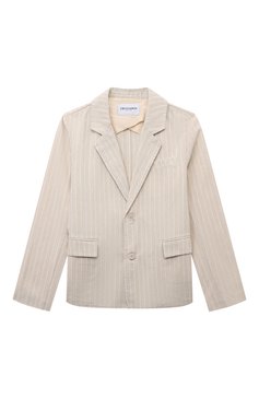 Детски�й пиджак TRUSSARDI JUNIOR бежевого цвета, арт. TBP24051GC | Фото 1 (Рукава: Длинные; Материал внешний: Синтетический материал; Материал сплава: Проставлено; Драгоценные камни: Проставлено; Кросс-КТ: пиджак; Ростовка одежда: 8 лет | 128 см, 10 - 11 лет | 140 - 146см, 12 лет | 152 см, 16 лет | 164 см, 13 - 15 лет | 158 см)