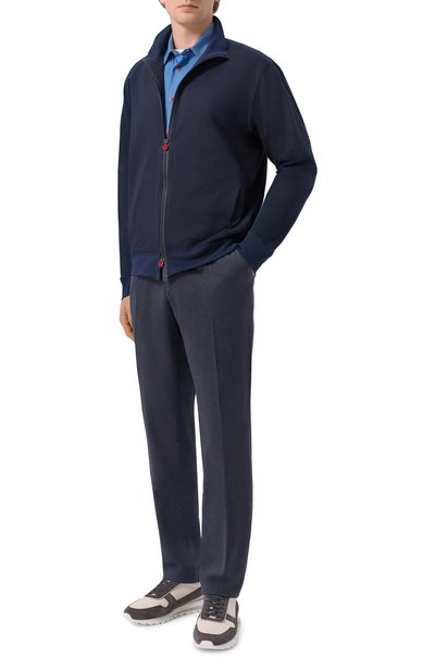 Шерстяные брюки KITON темно-синего цвета по цене 178500 руб., арт. UPR001RK0615H, фото 2 Шерстяные брюки KITON, арт. UPR001RK0615H, фото 2