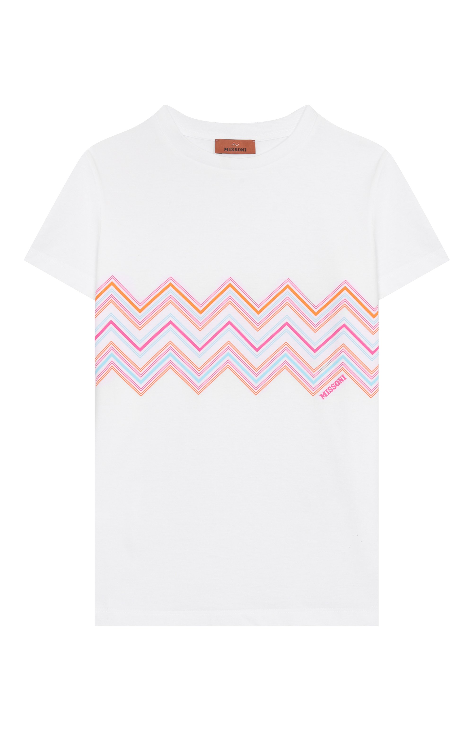 Хлопковая футболка MISSONI белого цвета по цене 15700 руб., арт. MW8A71/J0177/6-10, фото 1 Хлопковая футболка MISSONI, арт. MW8A71/J0177/6-10, фото 1