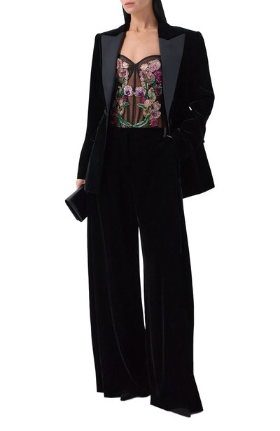 Корсет с отделкой пайетками и бисером ZUHAIR MURAD черного цвета по цене 348500 руб., арт. PTP26011/EMFL003, фото 2 Корсет с отделкой пайетками и бисером ZUHAIR MURAD, арт. PTP26011/EMFL003, фото 2