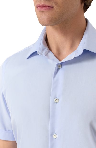 Хлопковая сорочка GIAMPAOLO голубого цвета по цене 26250 руб., арт. 608/TS15014, фото 5 Хлопковая сорочка GIAMPAOLO, арт. 608/TS15014, фото 5