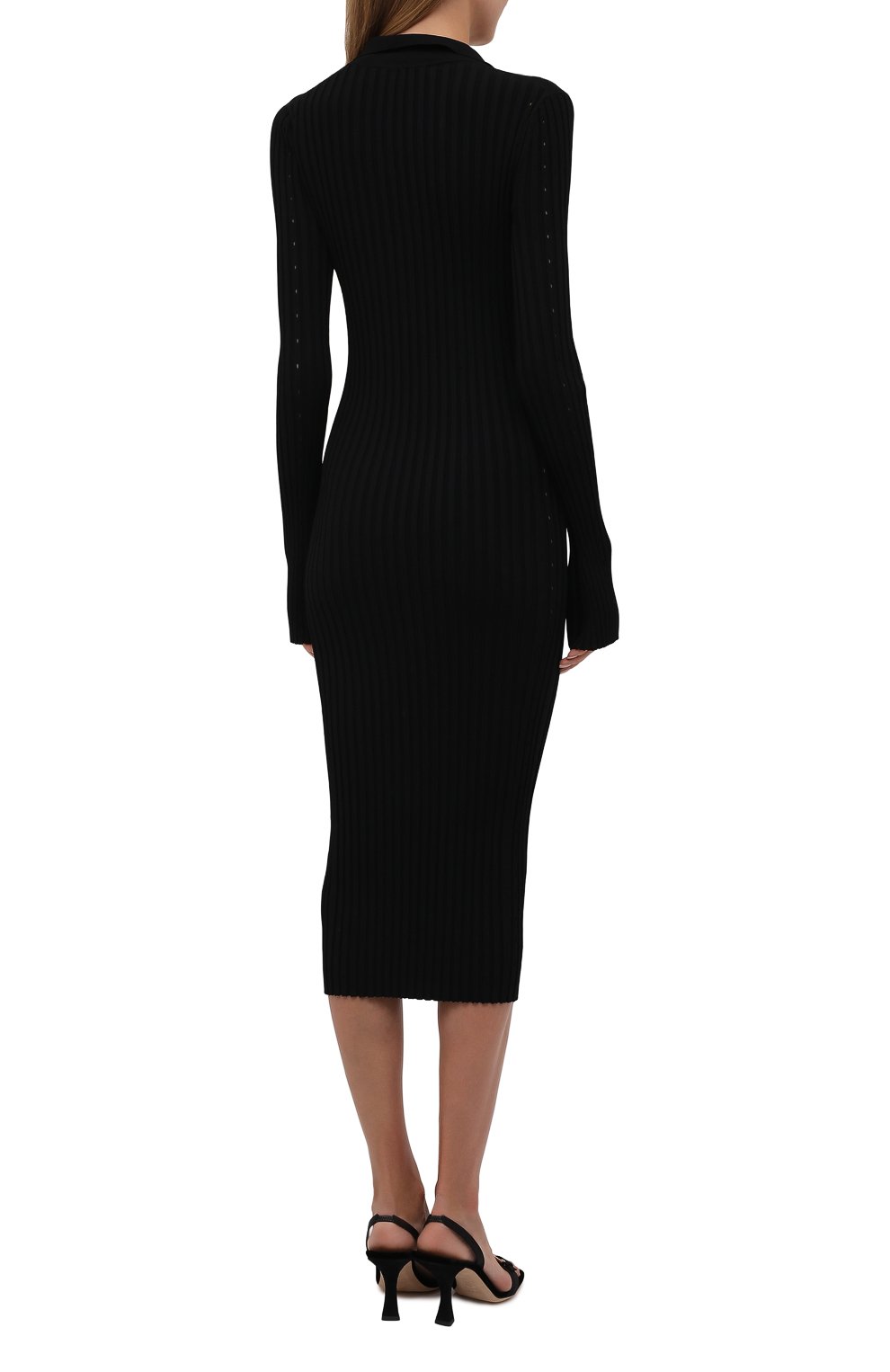 Платье из вискозы HELMUT LANG черного цвета по цене 33450 руб., арт. L04HW724, фото 4 Платье из вискозы HELMUT LANG, арт. L04HW724, фото 4