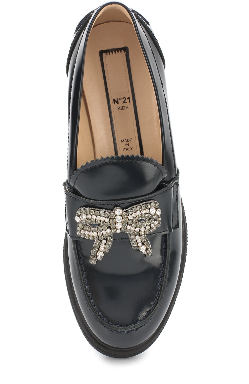 Кожаные лоферы с аппликацией из страз N21, арт. 51434/36-41, фото 4