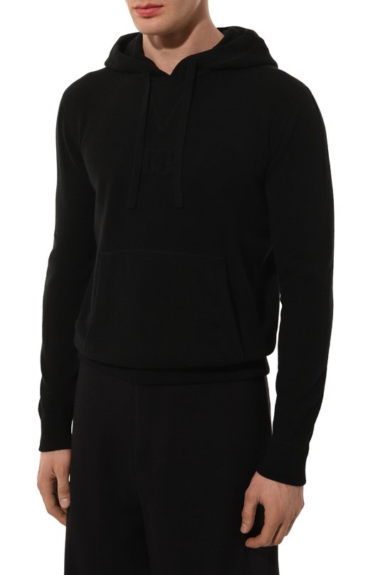 Худи из шерсти и кашемира Dolce & Gabbana GXX20T/JFMFC Чёрный  GXX20T/JFMFC Фото 3