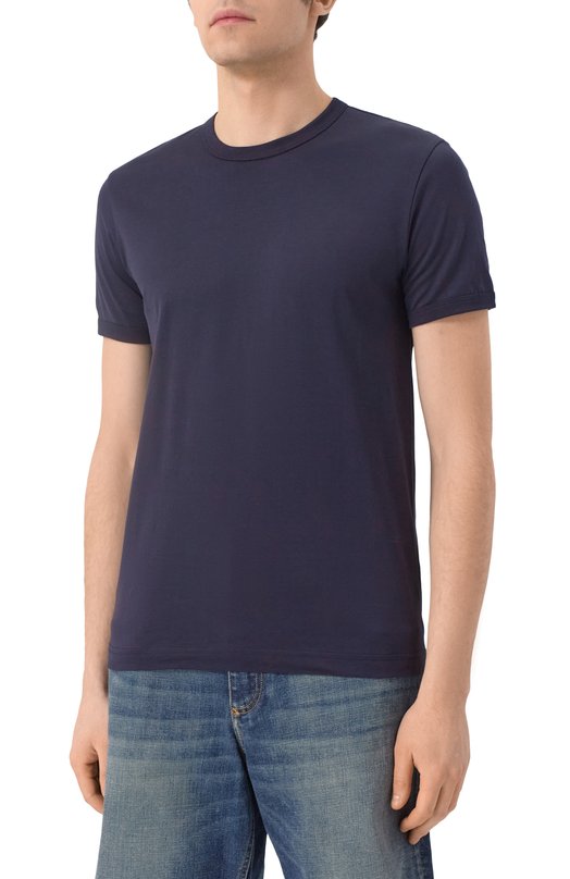 Хлопковая футболка Dolce & Gabbana G8JX7T/FU7EQ Синий  G8JX7T/FU7EQ Фото 3