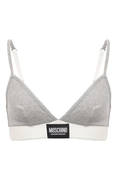 Женский бюстгальтер с мягкой чашкой MOSCHINO серого цвета, арт. 231V6/A1416/4418 | Фото 1 (Материал сплава: Проставлено; Нос: Не проставлено; Материал внешний: Хлопок; Женское Кросс-КТ: Бюстгальтеры)