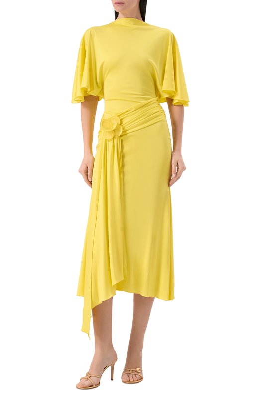 Платье из вискозы David Koma RE26DK62D Жёлтый  RE26DK62D Фото 2