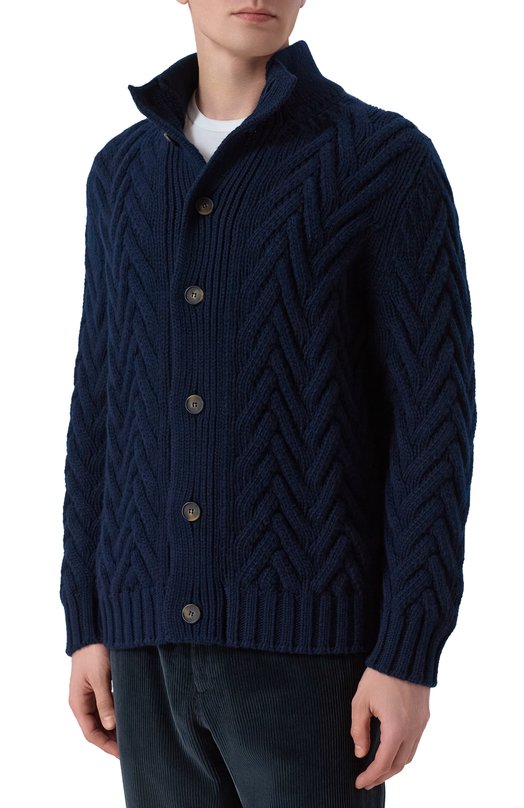 Шерстяной кардиган Kiton UMM070803 Синий  UMM070803 Фото 3