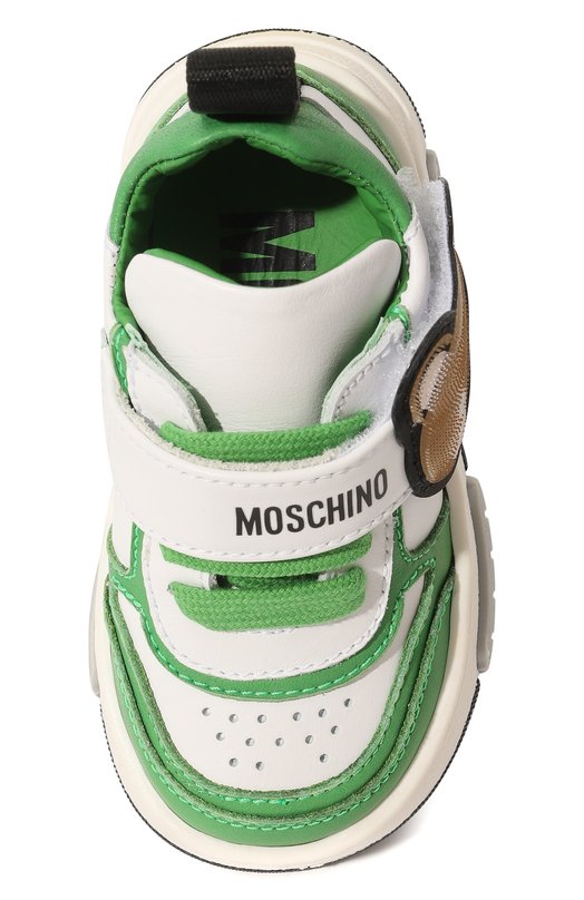 Кожаные кроссовки Moschino Зелёный, фото 4