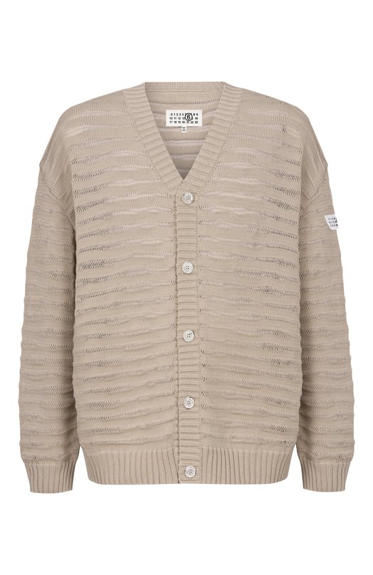 Хлопковый кардиган MM6 SH0HP0011/M13208 Бежевый SH0HP0011/M13208