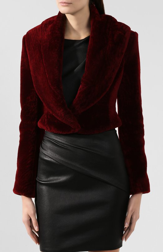 Укороченная дубленка Jitrois Бордовый, фото 3