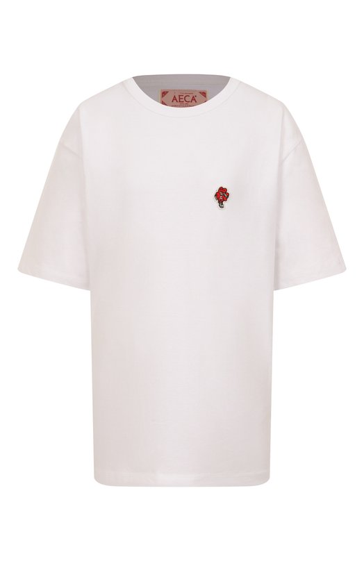 Хлопковая футболка AECA WHITE AWCMSSBDTTSST003C0.WHITE (L) Белый AWCMSSBDTTSST003C0.WHITE (L)