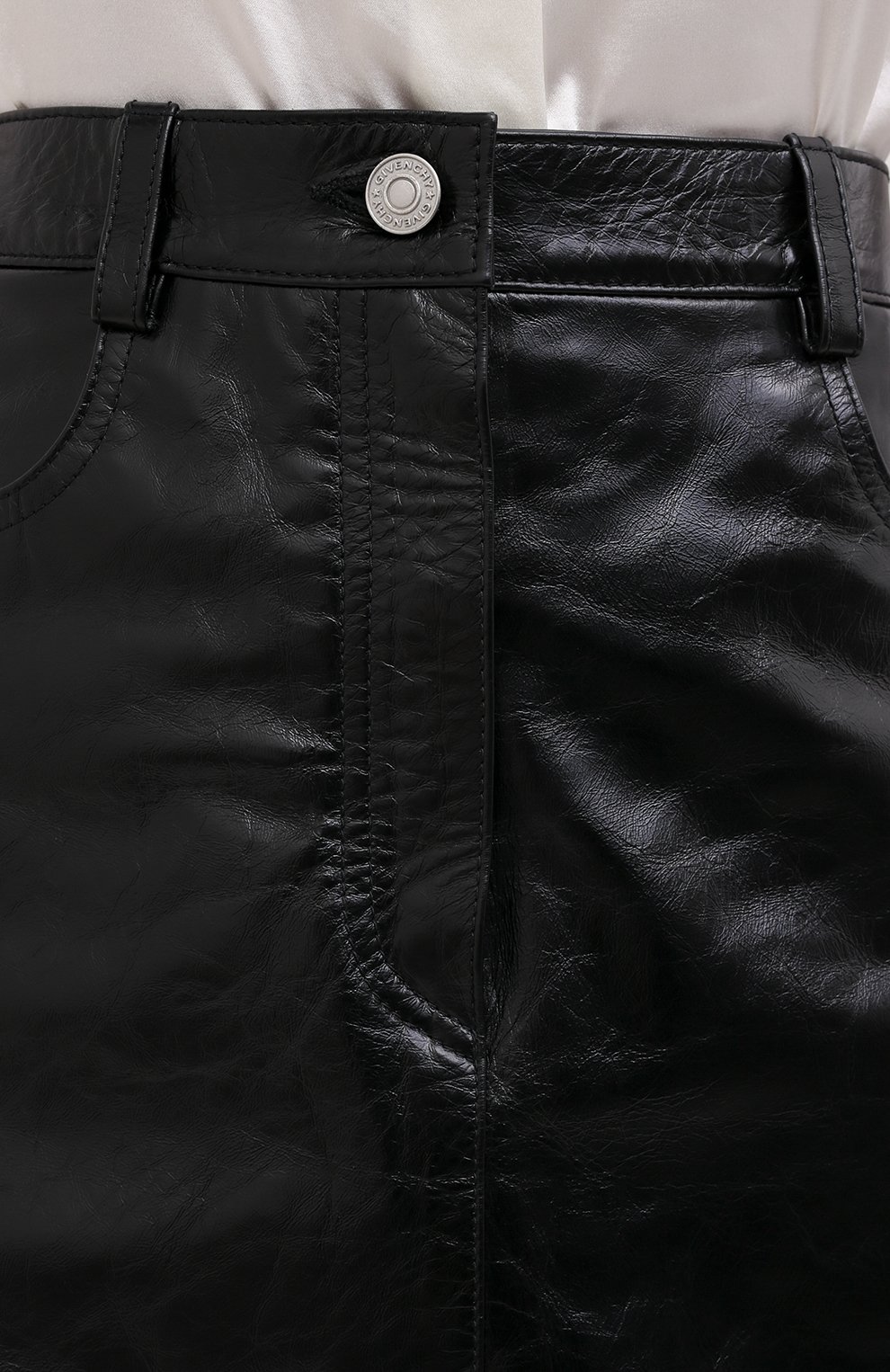 Кожаная юбка GIVENCHY черного цвета по цене 229500 руб., арт. BW40EK60HU, фото 6 Кожаная юбка GIVENCHY, арт. BW40EK60HU, фото 6