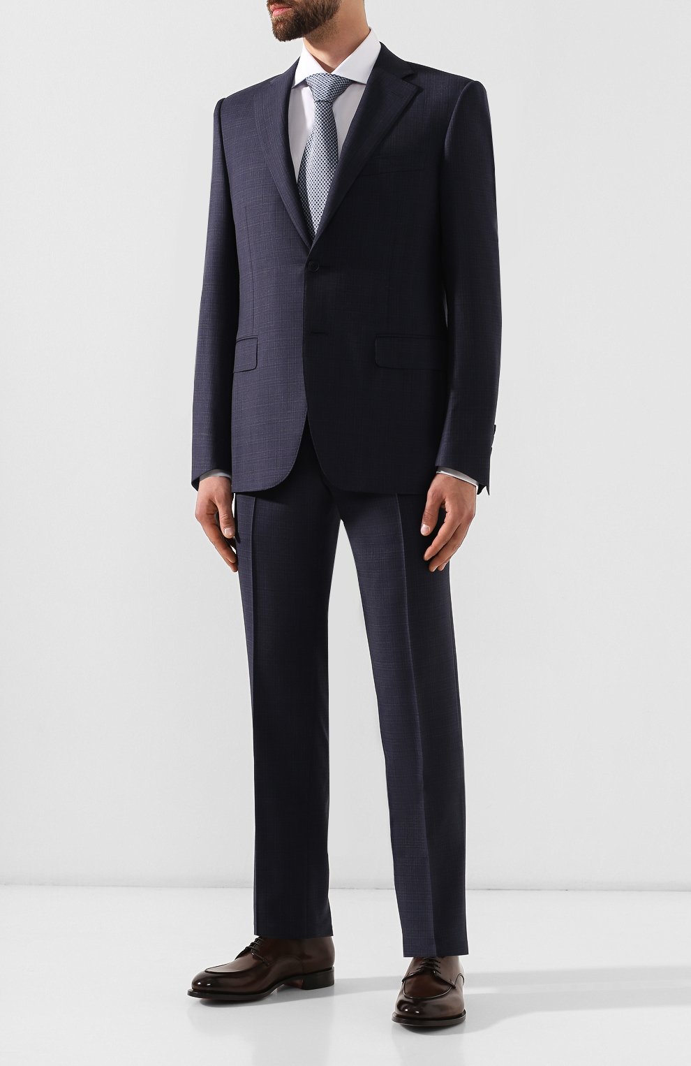 Кожаные дерби SANTONI темно-коричневого цвета по цене 107000 руб., арт. MCC016821MC3HVVDT50, фото 2 Кожаные дерби SANTONI, арт. MCC016821MC3HVVDT50, фото 2