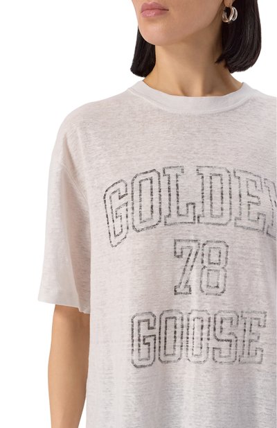 Льняная футболка GOLDEN GOOSE DELUXE BRAND, арт. GWP01874.P001891, фото 5