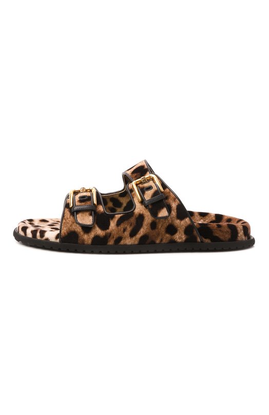 Бархатные шлепанцы Hawaii Dolce & Gabbana CQ0632/A6L97 Леопардовый  CQ0632/A6L97 Фото 4