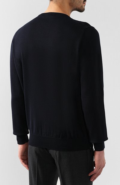 Хлопковый джемпер FIORONI темно-синего цвета по цене 49900 руб., арт. M18210A1, фото 4 Хлопковый джемпер FIORONI, арт. M18210A1, фото 4