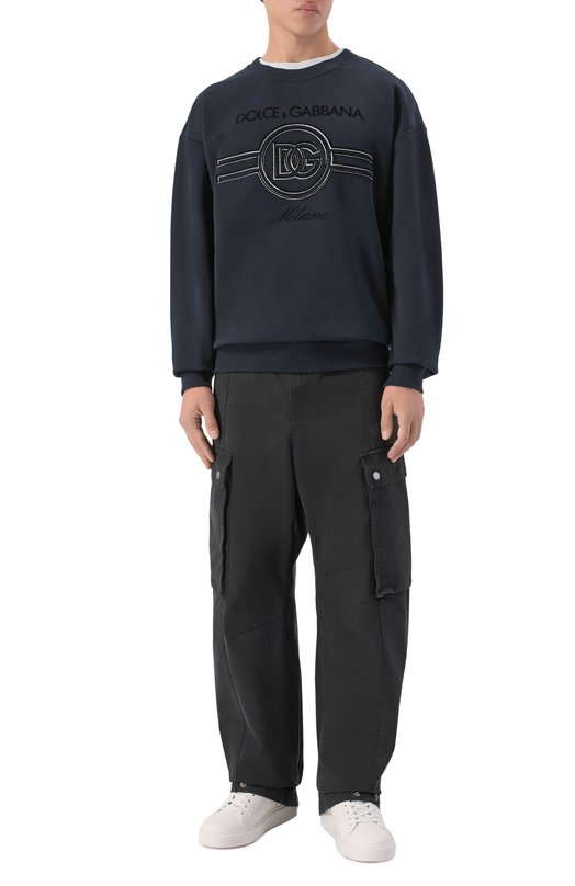 Хлопковый свитшот Dolce & Gabbana G9AHSZ/G7PGB Синий  G9AHSZ/G7PGB Фото 2