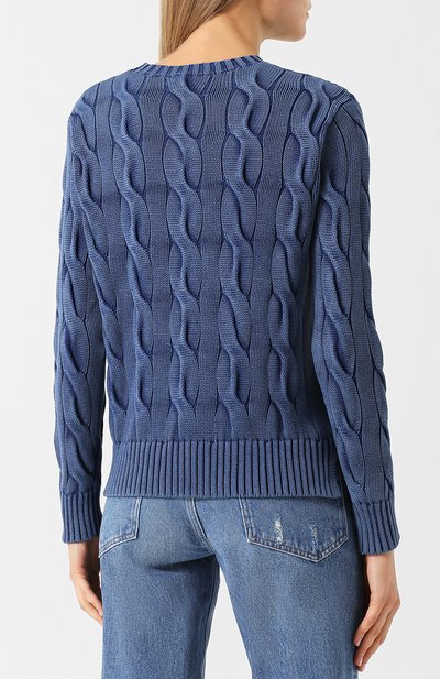 Хлопковый пуловер POLO RALPH LAUREN синего цвета по цене 17550 руб., арт. 211706244, фото 4 Хлопковый пуловер POLO RALPH LAUREN, арт. 211706244, фото 4