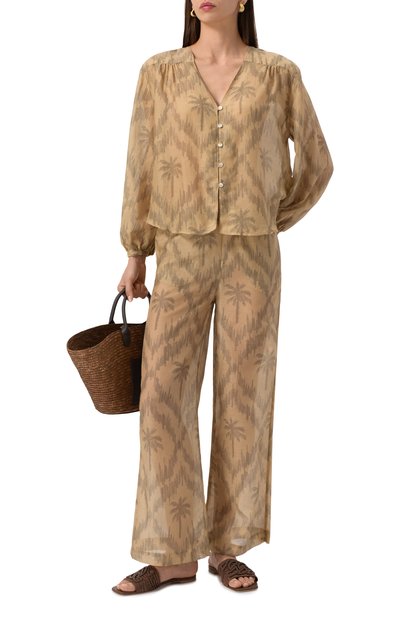 Блузка из хлопка и шелка MANEBI, арт. V73EP, фото 2