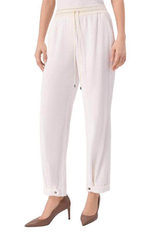Хлопковые брюки Lorena Antoniazzi PA47A/5057 Белый  PA47A/5057 Фото 3