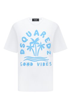 Мужская хлопковая футболка DSQUARED2 белого цвета, �арт. S71GD1386/S22507 | Фото 1 (Рукава: Короткие; Длина (для топов): Стандартные; Принт: С принтом; Материал сплава: Проставлено; Материал внешний: Хлопок; Драгоценные камни: Проставлено; Стили: Кэжуэл)