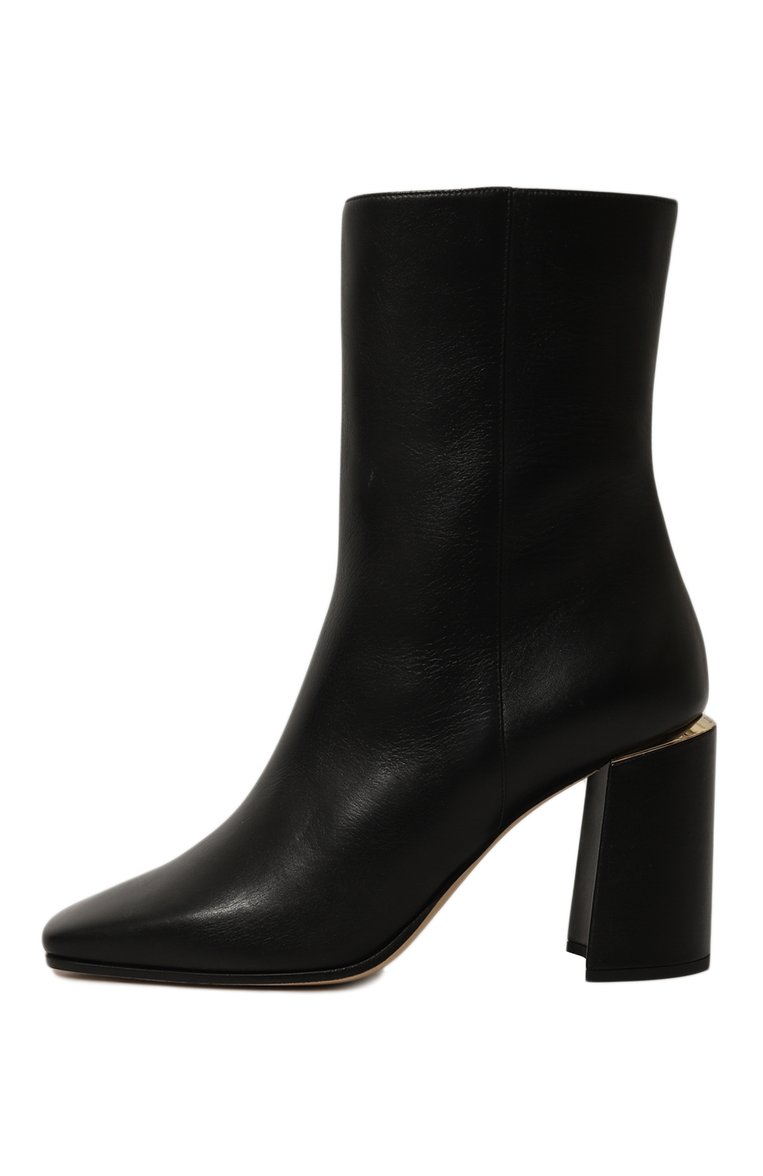 Женские кожаные ботильоны loren ab 85 JIMMY CHOO черного цвета, арт. L0REN AB 85/LTC | Фото 4 (Подошва: Плоская; Материал внутренний: Натуральная кожа; Каблук высота: Высокий; Драгоценные камни: Проставлено; Материал сплава: Проставлено; Материал утеплителя: Без утеплителя; Каблук тип: Устойчивый; Материал внешний: Натуральная кожа)
