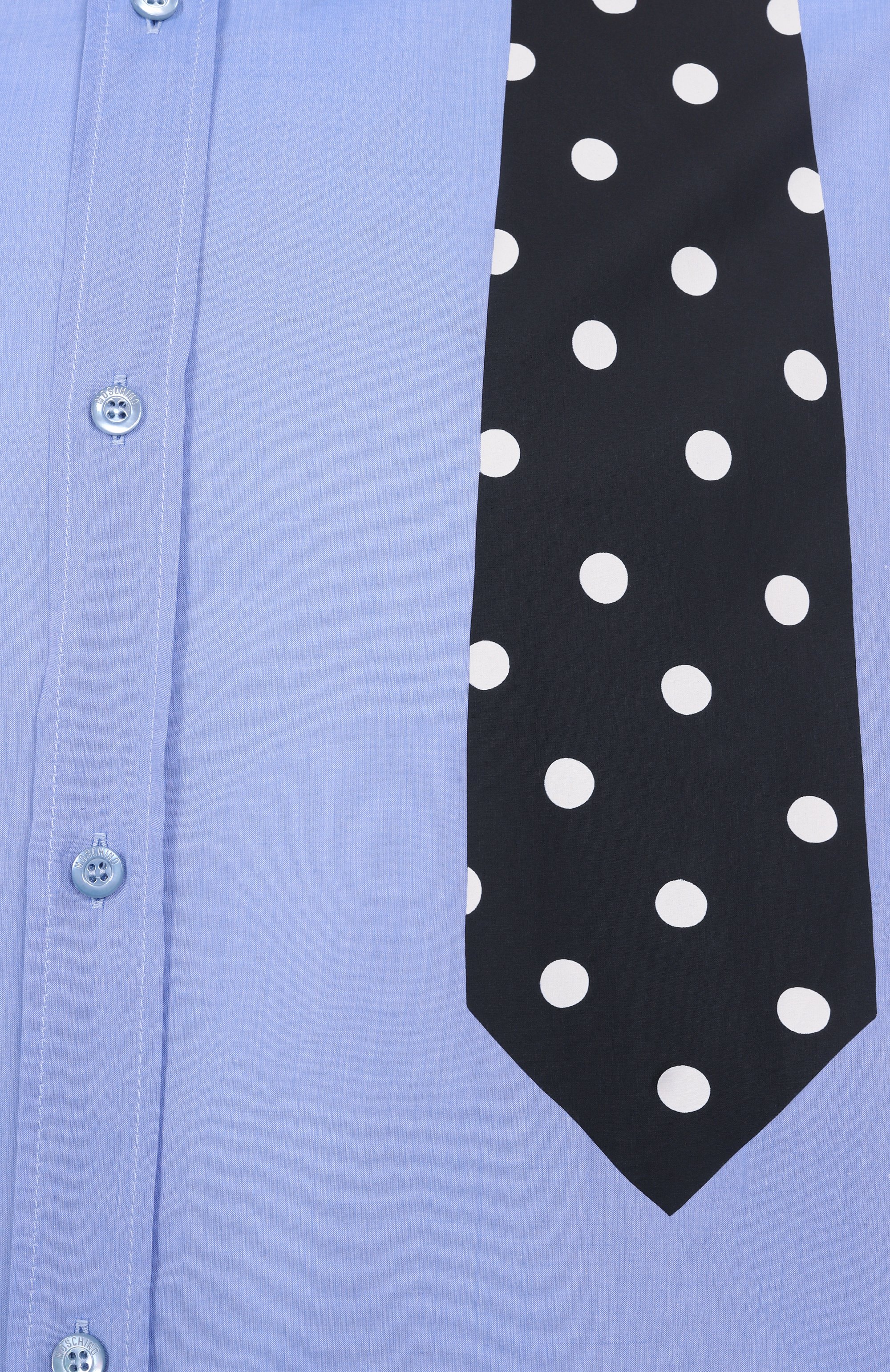 Хлопковая рубашка MOSCHINO голубого цвета по цене 69950 руб., арт. A0210/0234, фото 6 Хлопковая рубашка MOSCHINO, арт. A0210/0234, фото 6