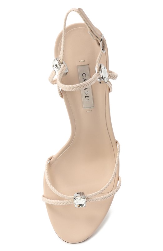 Кожаные босоножки Julia Valentina Casadei 1L352J0801/C2726 Бежевый  1L352J0801/C2726 Фото 6