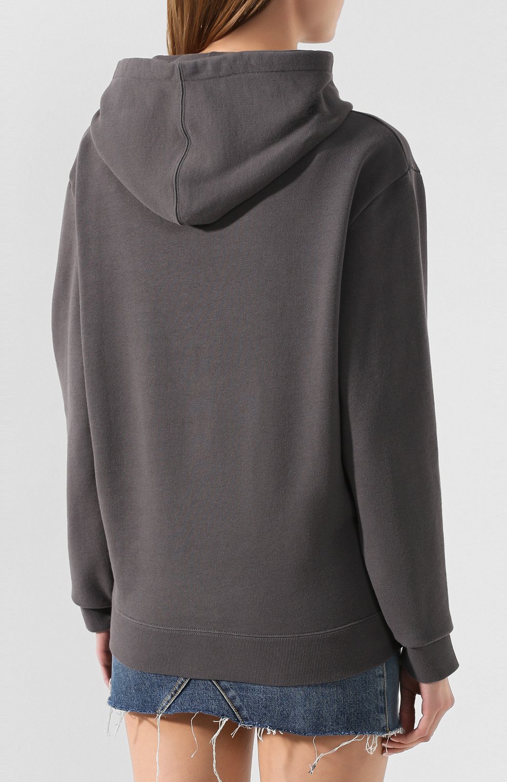 Хлопковое худи SAINT LAURENT серого цвета по цене 89600 руб., арт. 605518/YBQQ2, фото 4 Хлопковое худи SAINT LAURENT, арт. 605518/YBQQ2, фото 4