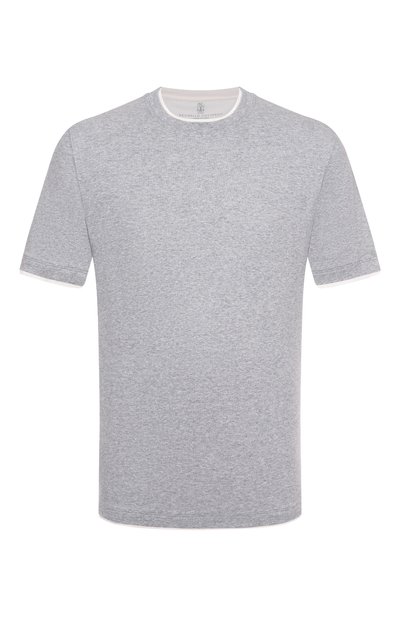 Футболка изо льна и хлопка BRUNELLO CUCINELLI, арт. MW8357427, фото 1