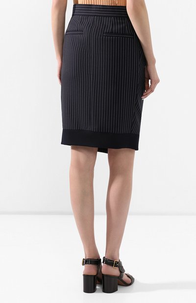 Шерстяная юбка CHLOÉ темно-синего цвета по цене 133000 руб., арт. CHC20UJU11063, фото 4 Шерстяная юбка CHLOÉ, арт. CHC20UJU11063, фото 4