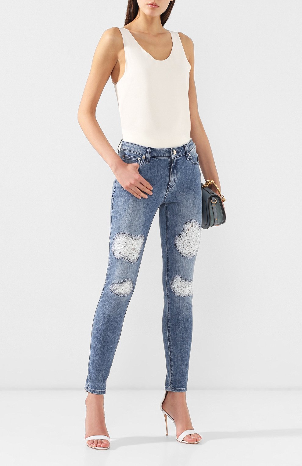 Джинсы с кружевными вставками MICHAEL MICHAEL KORS, арт. MH89CR76TW, фото 2