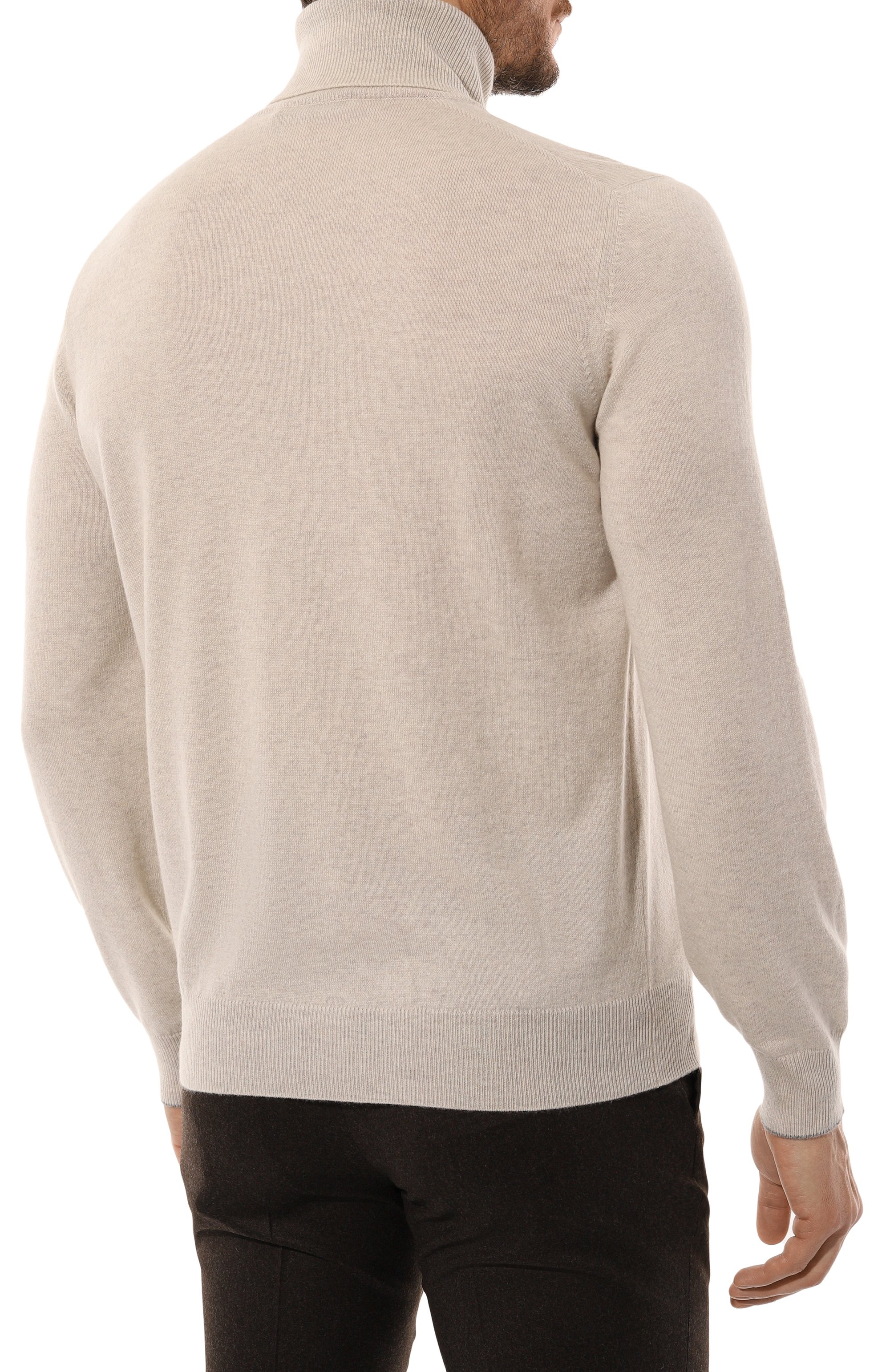 Кашемировая водолазка BRUNELLO CUCINELLI светло-бежевого цвета по цене 191000 руб., арт. M2200103, фото 4 Кашемировая водолазка BRUNELLO CUCINELLI, арт. M2200103, фото 4
