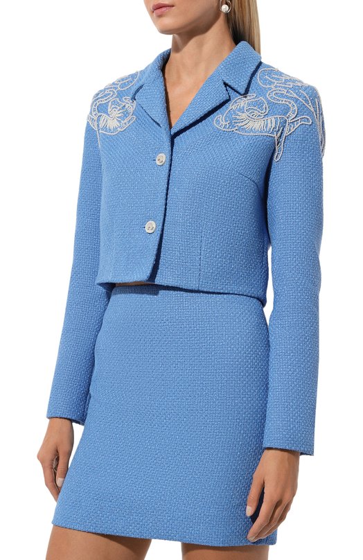 Жакет из хлопка и вискозы Akhmadullina 1124.2JT624/C420 Голубой  1124.2JT624/C420 Фото 3