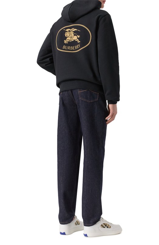 Хлопковое худи Burberry 8112807 Чёрный  8112807 Фото 2