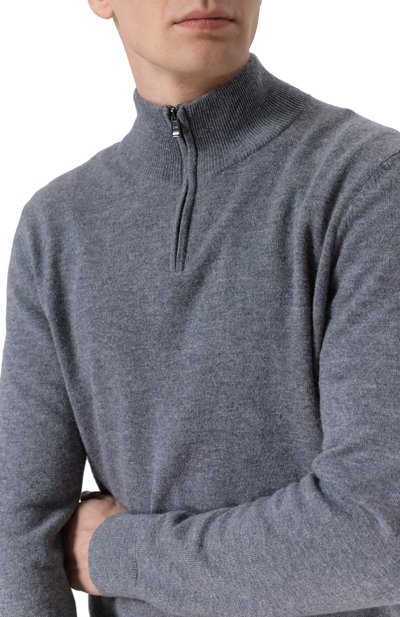 Джемпер из шерсти и кашемира BOSS серого цвета по цене 25950 руб., арт. 50549984, фото 5 Джемпер из шерсти и кашемира BOSS, арт. 50549984, фото 5