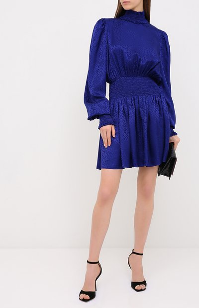 Шелковое платье BALMAIN синего цвета по цене 178500 руб., арт. UF16306/S055, фото 2 Шелковое платье BALMAIN, арт. UF16306/S055, фото 2