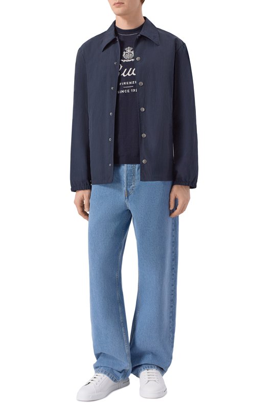 Джемпер из шелка и льна Gucci 851828/XKFC8 Синий  851828/XKFC8 Фото 2