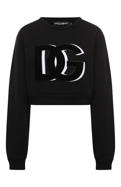 Хлопковый свитшот DOLCE & GABBANA черного цвета по цене 87450 руб., арт. F9P40Z/HU7HV, фото 1 Хлопковый свитшот DOLCE & GABBANA, арт. F9P40Z/HU7HV, фото 1