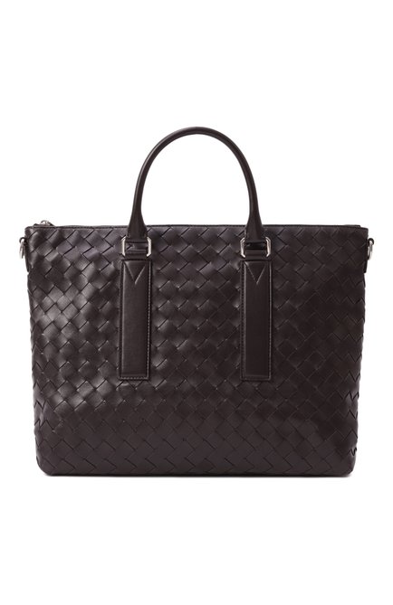 Мужской портфель intrecciato soft BOTTEGA VENETA темно-коричневого цвета, арт. 815784/V2HL1 | Фото 1 (Размер: large; Материал сплава: Проставлено; Драгоценные камни: Проставлено; Ремень/цепочка: На ремешке; Материал: Натуральная кожа)